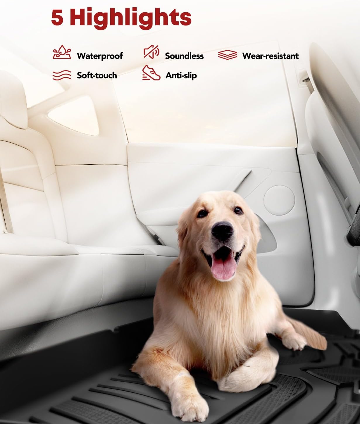 YHTAUTO Floor Mats Fit 2019-2025 Toyota RAV4(Not Fit Hybrid or Prime), TPE All Weather Car Mats Waterproof Anti-Slip Odorless Floor Liner, Interior Car Accessories Front & 2nd Row Liner