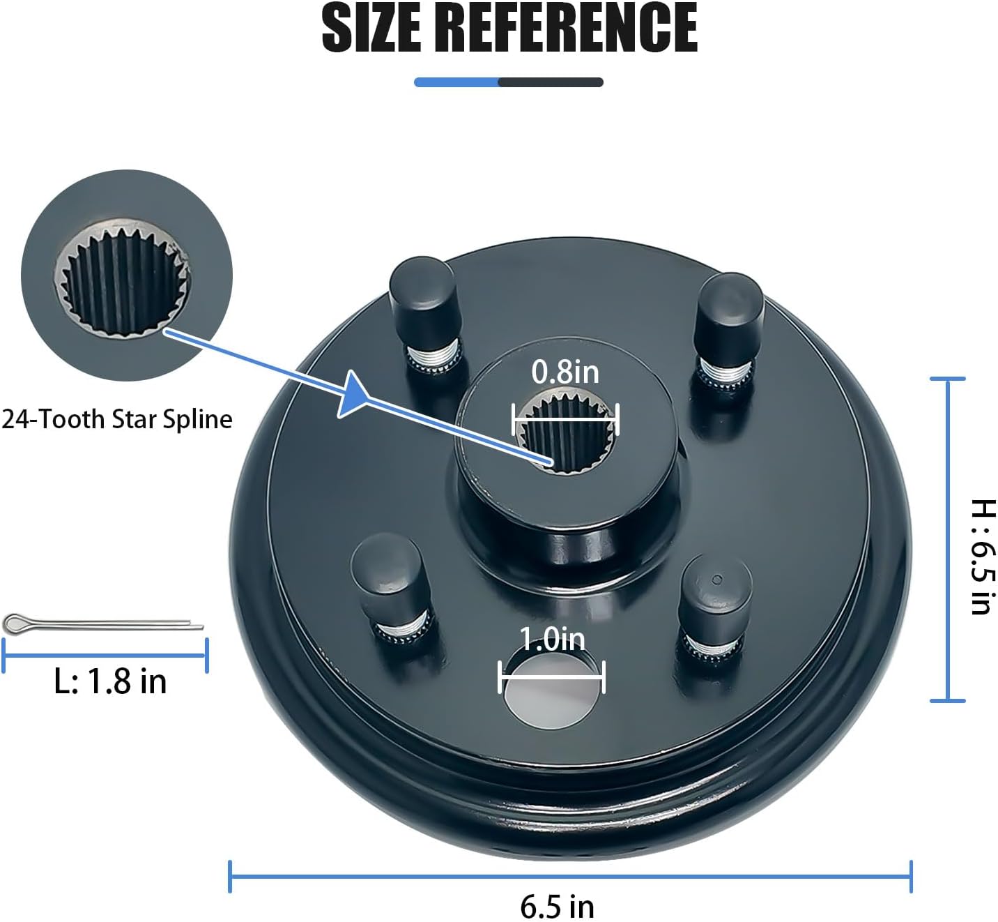 Golf Cart Brake Drum Assembly Kit Compatible with EZGO TXT 1982-up Electric and 1982-1993 2-Cycle Gas Style, Rear Brake Hub with 24 Splines Replaces 19186G1P - 2 Pack