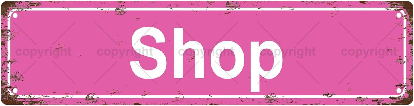 Shop Vintage Metal Tin Sign, Street Sign, Home Decor, Room Decor, Wall Decor, Bathroom Decor, Bar Decor, Cafe Decor, Garage Decor, 16 x 4 Inch