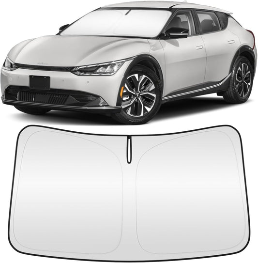 Windshield Sun Shade for Kia EV6 2022 2023 2024 2025 Custom Fit Foldable Front Window Sunshade Sun Visor Protector Block UV Rays Keep Your Car Cooler