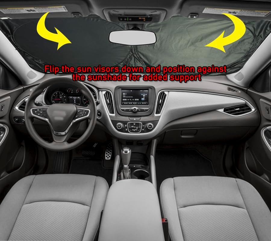 Gven Sunshade for Car Windshield with Tropical Palm Tree Design- UV Protection& Heat Blocking Sunshade for Cars Sedan SUV Truck| Keep Car Cool in Summer Beach Vacation Style (Sunset, S)