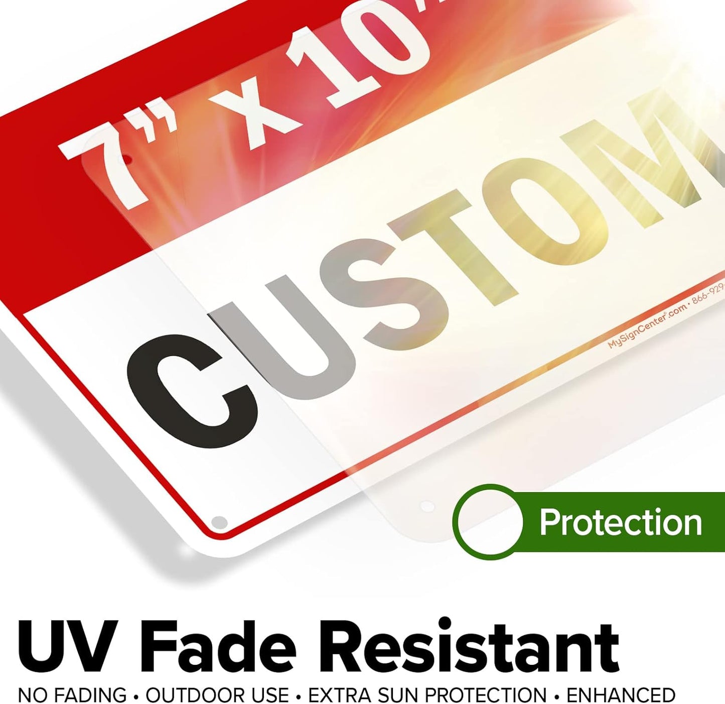 Custom Sign, Custom Sign for Business, Indoor/Outdoor use. 7x10 Inches, Rust Free .040 Aluminum, Fade Resistant, Made in USA by My Sign Center (Header)