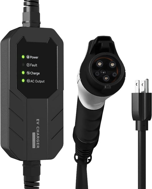 Skysword Ⅱ Level 1 EV Charger (110V, 16A, 25ft), EVSE Home Electric Vehicle Portable Charging Station (NEMA 5-15 Plug)