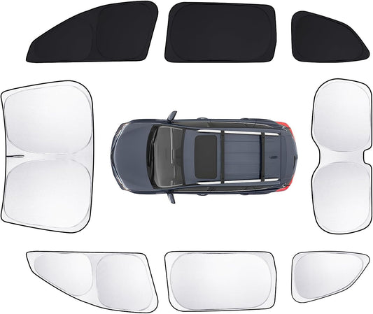 8pcs Car Window Shades for Subaru Ascent 2019-2024 2025 Accessories,Windshield Side Rear Full Sunshade,Sun Visor UV Blocking, Privacy Protection and Blackout for Camping Outdoor