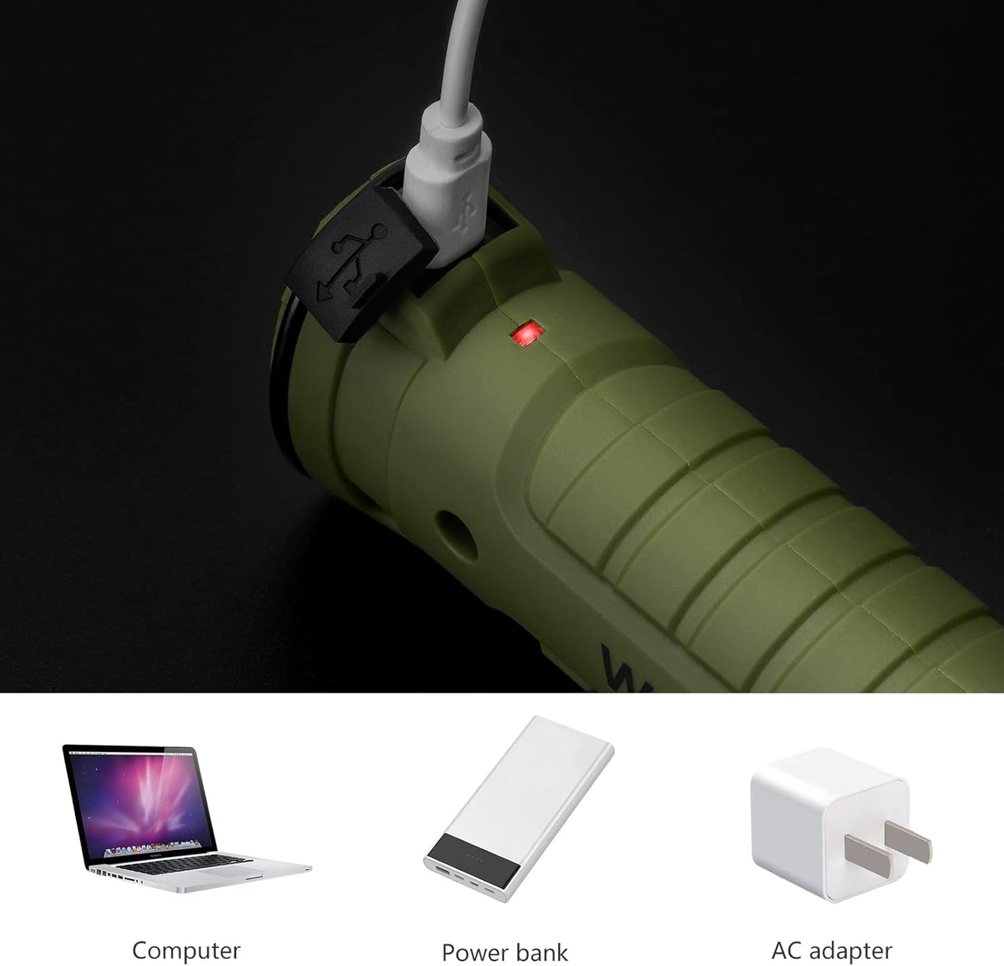 Men Tools for Christmas Birthday Gift 2 Packs LED Rechargeable Work Light Flashlights, 360°Rotate 5 Modes,Gifts for Men Him Dad Handyman for Car Repair, Grill and Outdoor