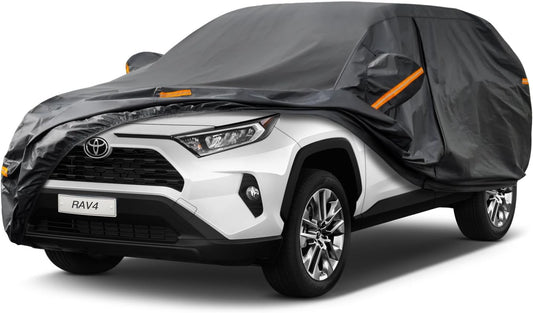 Kayme 7 Layers SUV Car Cover Custom Fit for Toyota RAV4 (2006-2025), Waterproof All Weather for Automobiles,Rain Sun UV Protection.Black
