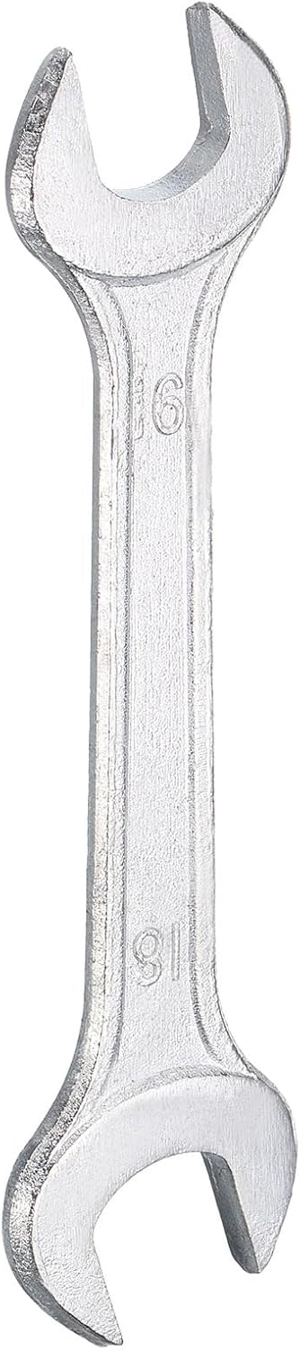 HARFINGTON Double Open End Wrench 16mm x 18mm Metric 15 Degree Offset Angle Small Flat Head Wrench Galvanizing Open Ended Spanner for Automotive Repair Furniture Assembly