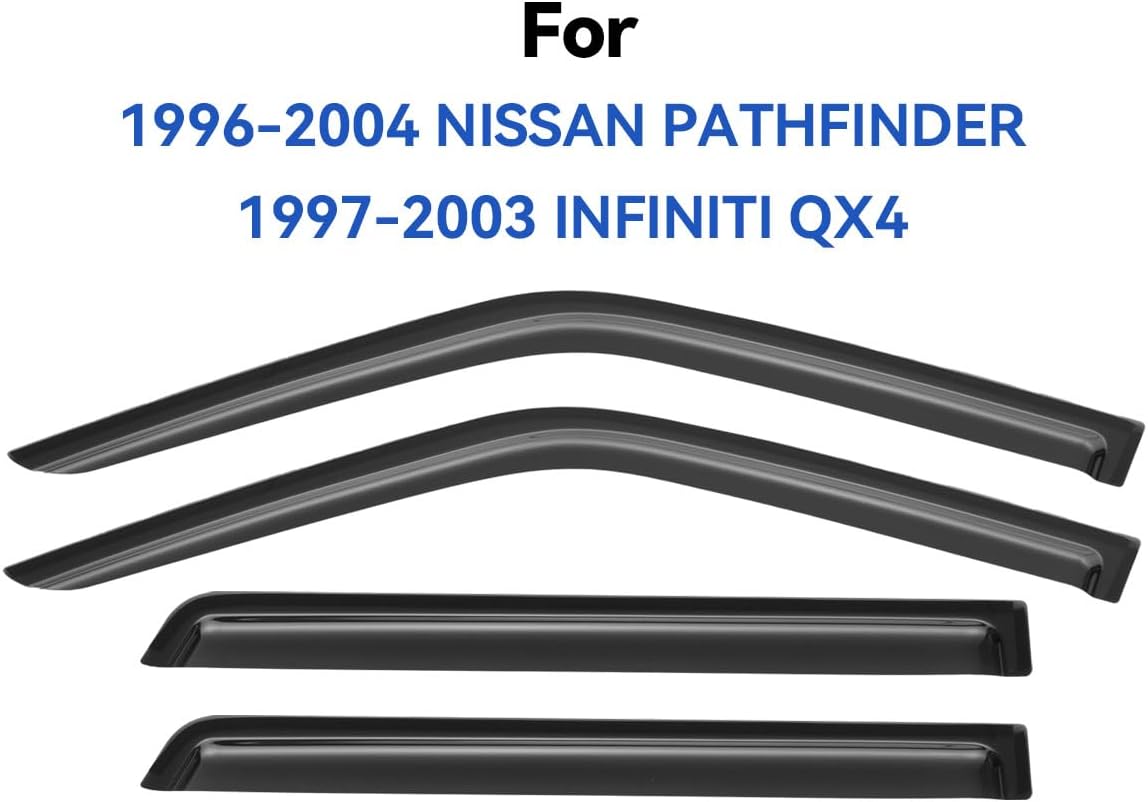 Window Visors Rain Guards for 1996-2004 Nissan Pathfinder, Out-Channel Window Vent Wind Deflectors Visors Shades for 1997-2003 Infiniti QX4