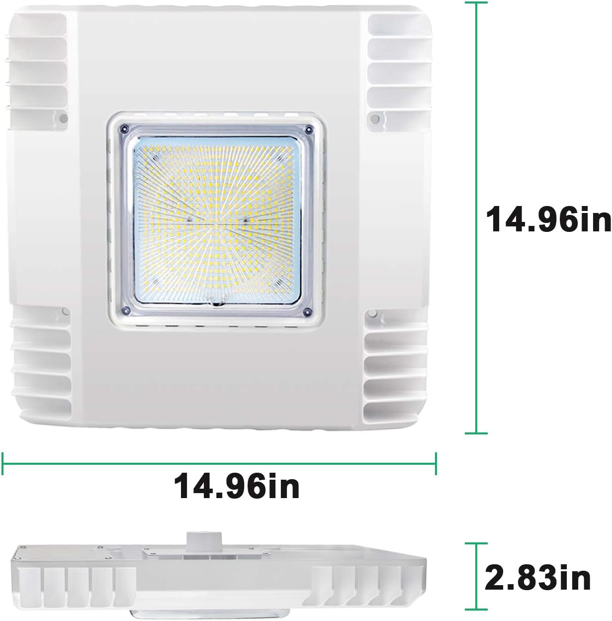 OSTEK 2 Pack LED Gas Station Canopy Light, 150W Carport Ceiling Light 5700K, Outdoor Rated (600W HID/HPS Equivalent), 90-277V IP65 DLC & UL Listed