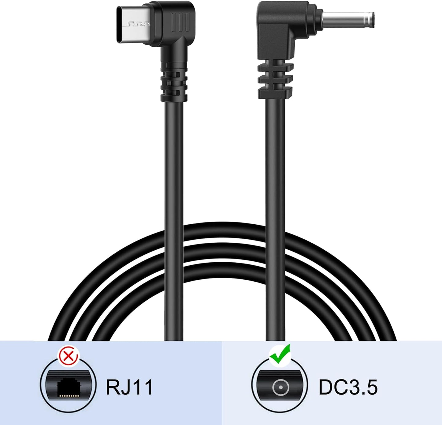 Radar Detector Cord, Type C to DC3.5 Plug Cable,for Cobr Whistler Escort Valentine One Uniden Beltronics Radar Detector,Replacement Power Cable for Radar Detectors