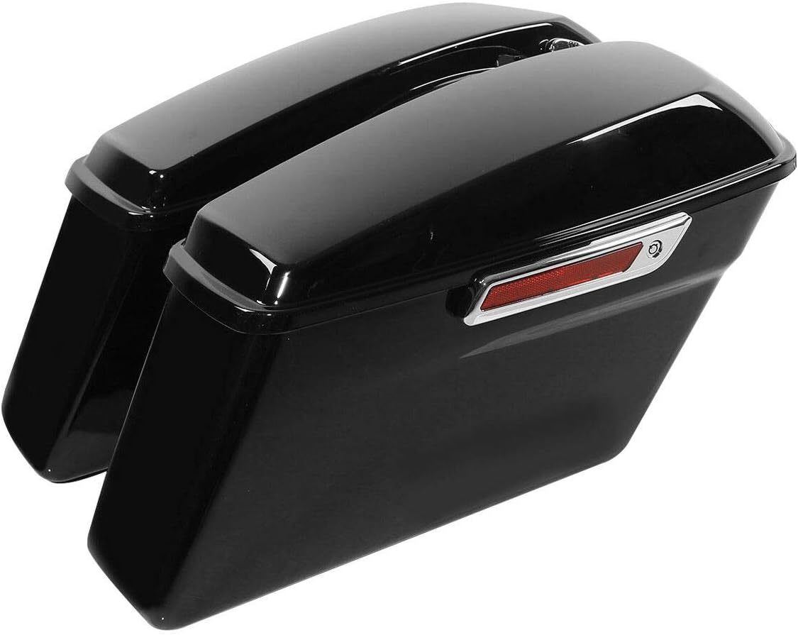 XFMT Vivid Black Motorcycle Saddlebags Hard Saddle Bags W/Black Conversion Bracket For Harley Softail Heritage Deluxe 1984-2017