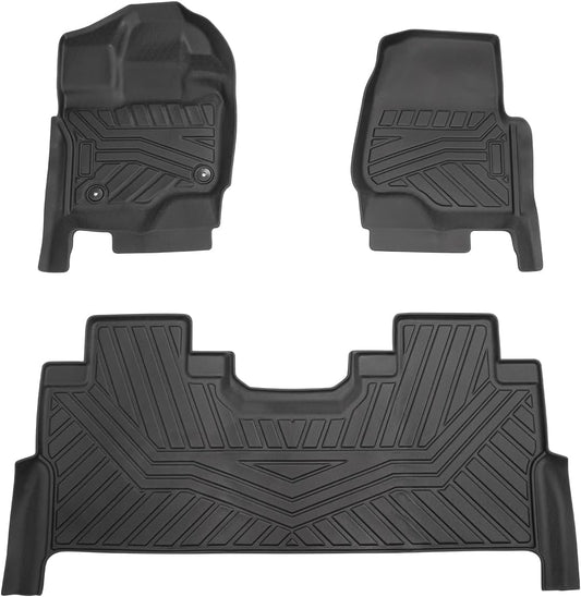 Cartist Floor Mats Compatible with Ford F150 Supercrew 2015-2024 2025 (Include Lightning)(Only Fit Rear Bench Seat w/Under Seat Storage) Heavy Duty Floor Liner