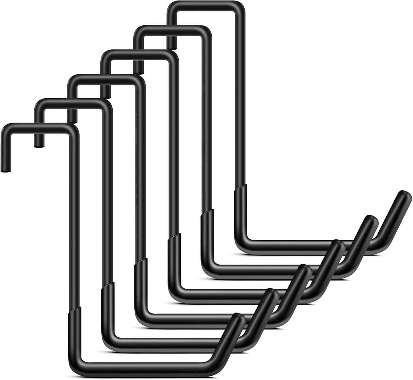 Bike Hooks for Garage 6 Pcs Ceiling Bike Hangers, Steel Metal Large Hook with Non Slip Coating, Storage Organizer Bicycle Hooks for Hanging Ladder Plants Chairs Sport Equipment (Black)