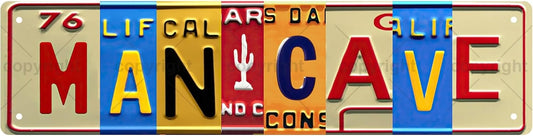 MAN CAVE Vintage Metal Tin Sign, Street Sign, Home Decor, Room Decor, Wall Decor, Bathroom Decor, Bar Decor, Cafe Decor, Garage Decor, 16 x 4 Inch