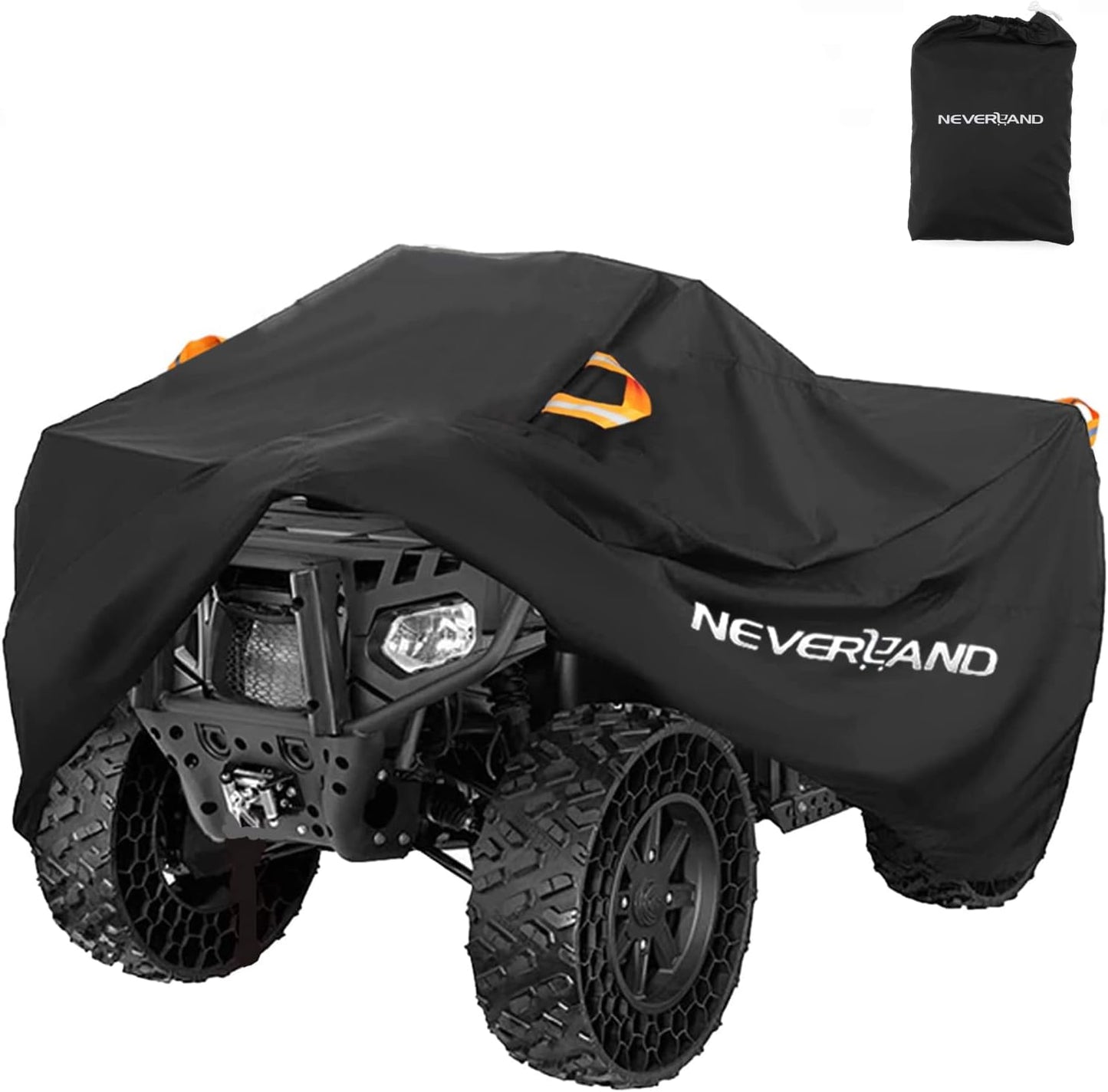 NEVERLAND ATV Cover Waterproof Heavy Duty 4 Wheeler Cover Quad Cover All Season Weather Proof Outdoor UV Protection for Polaris Yamaha Suzuki Honda (Black Large)