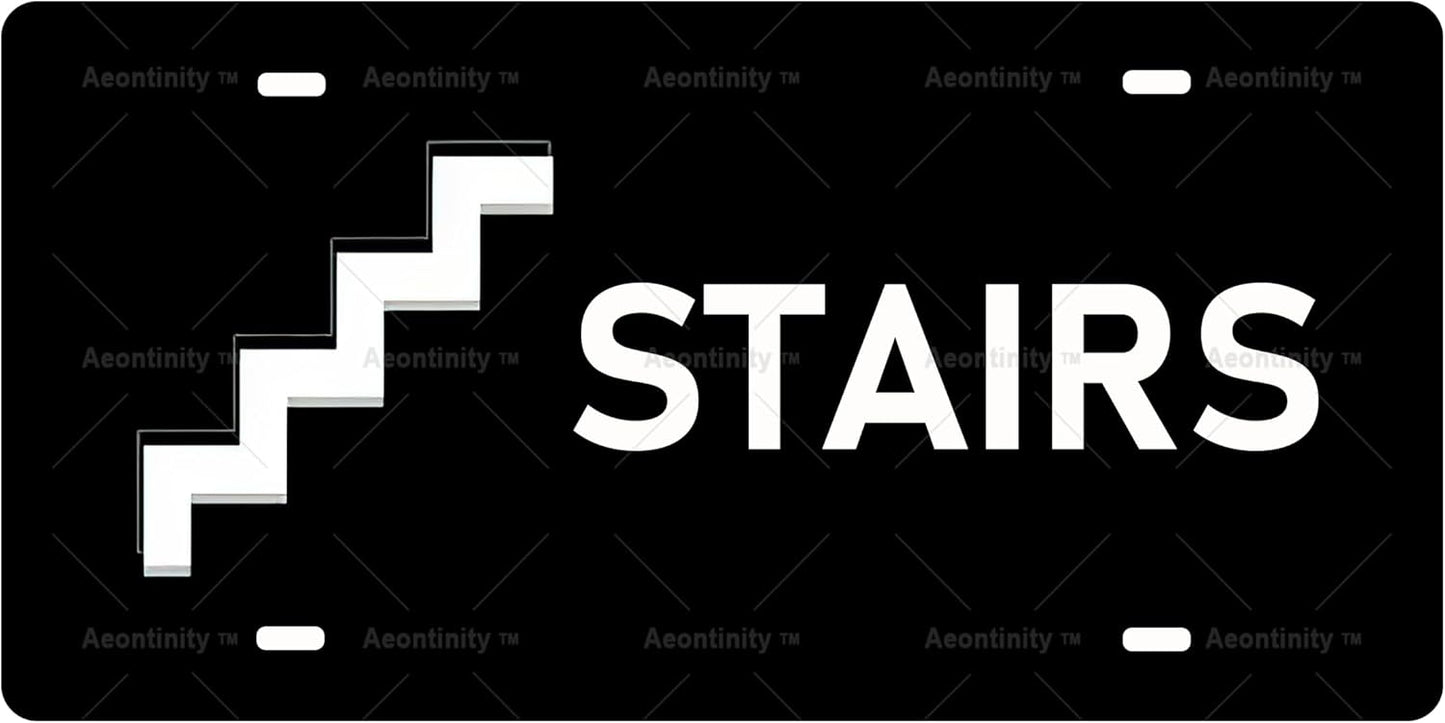 STAIRS Vintage Metal Tin Sign License Plate Bar Cafe Garage Cave Home Room Wall Bathroom Farmhouse Garden Porch Patio Decor, 12 x 6 Inch