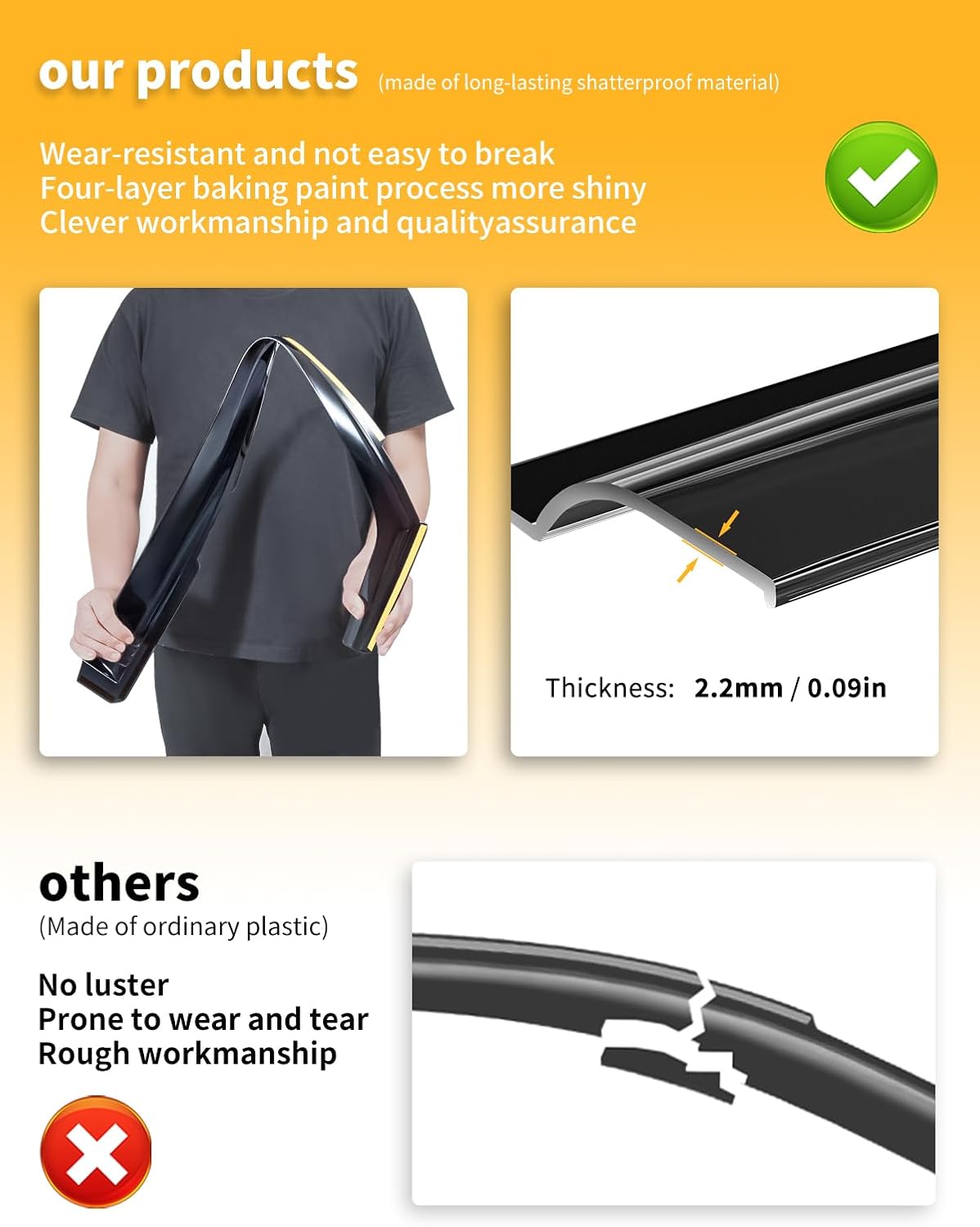 in-Channel Window Rain Guards Fit for Hyundai Tucson 2022 2024 2023 2025 Extra Durable Window Deflectors Window Visors Vent Shades Vent Visors Car Accessories-4 pcs Q24