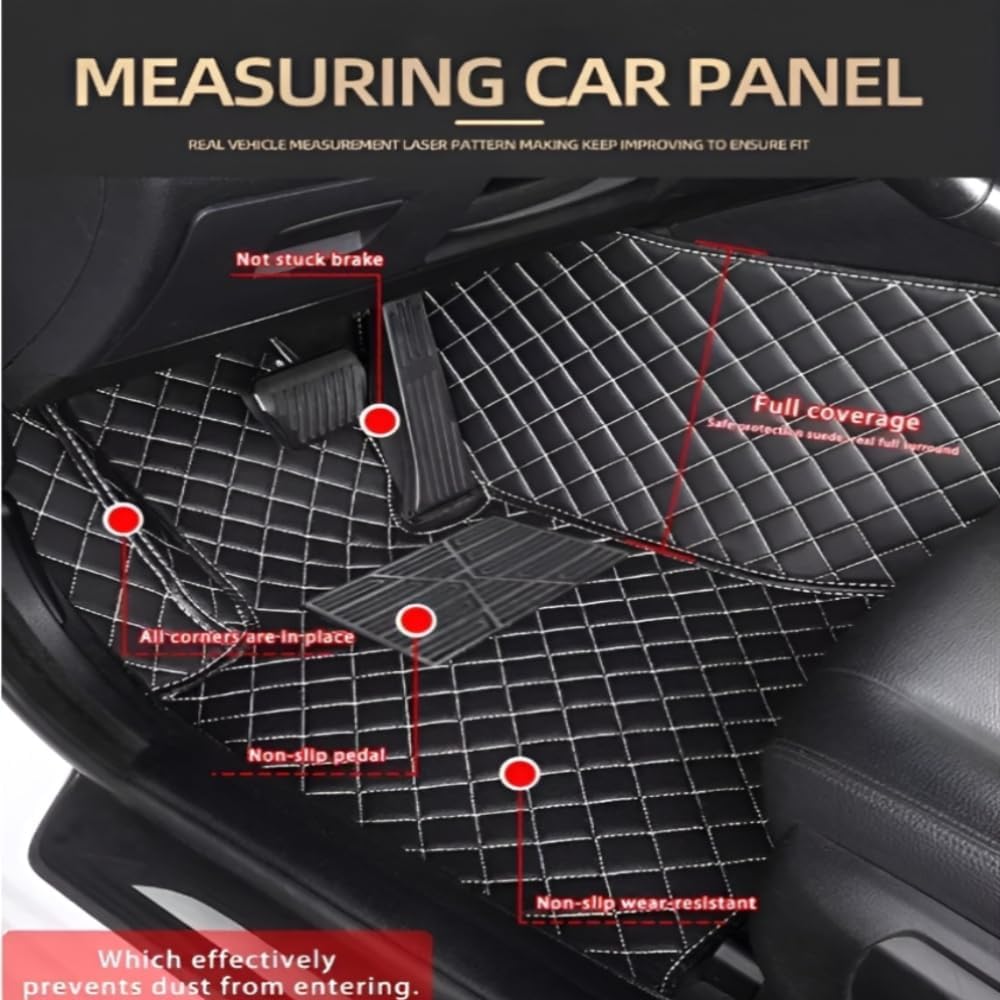 Add Personal Touch to Your Vehicle with IMEISH Customizable Logo Text Car Mats for 99% of vehiclesPads Protection Non-Slip Leather Floor Liners (Orange and Black Beige)