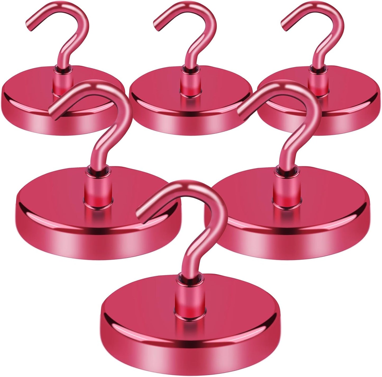 LOVIMAG Cruise Essentials, 150Lbs Cruise Door Magnets, Red Magnet Hooks for Cruise Cabin Strong Magnetic Hooks for Hanging, Refrigerator, Celling -6 Pack