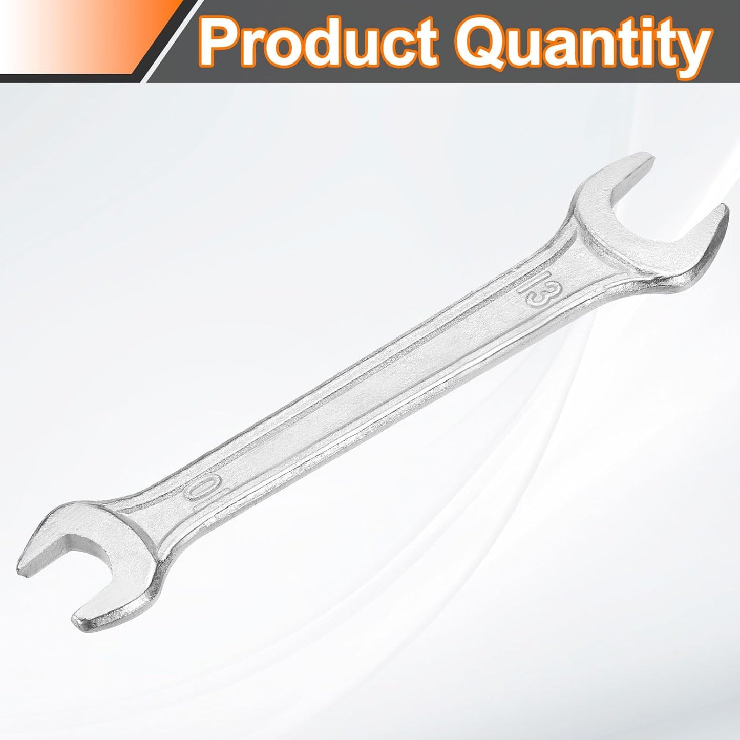 HARFINGTON Double Open End Wrench 10mm x 12mm Metric 15 Degree Offset Angle Small Flat Head Wrench Galvanizing Open Ended Spanner for Automotive Repair Furniture Assembly