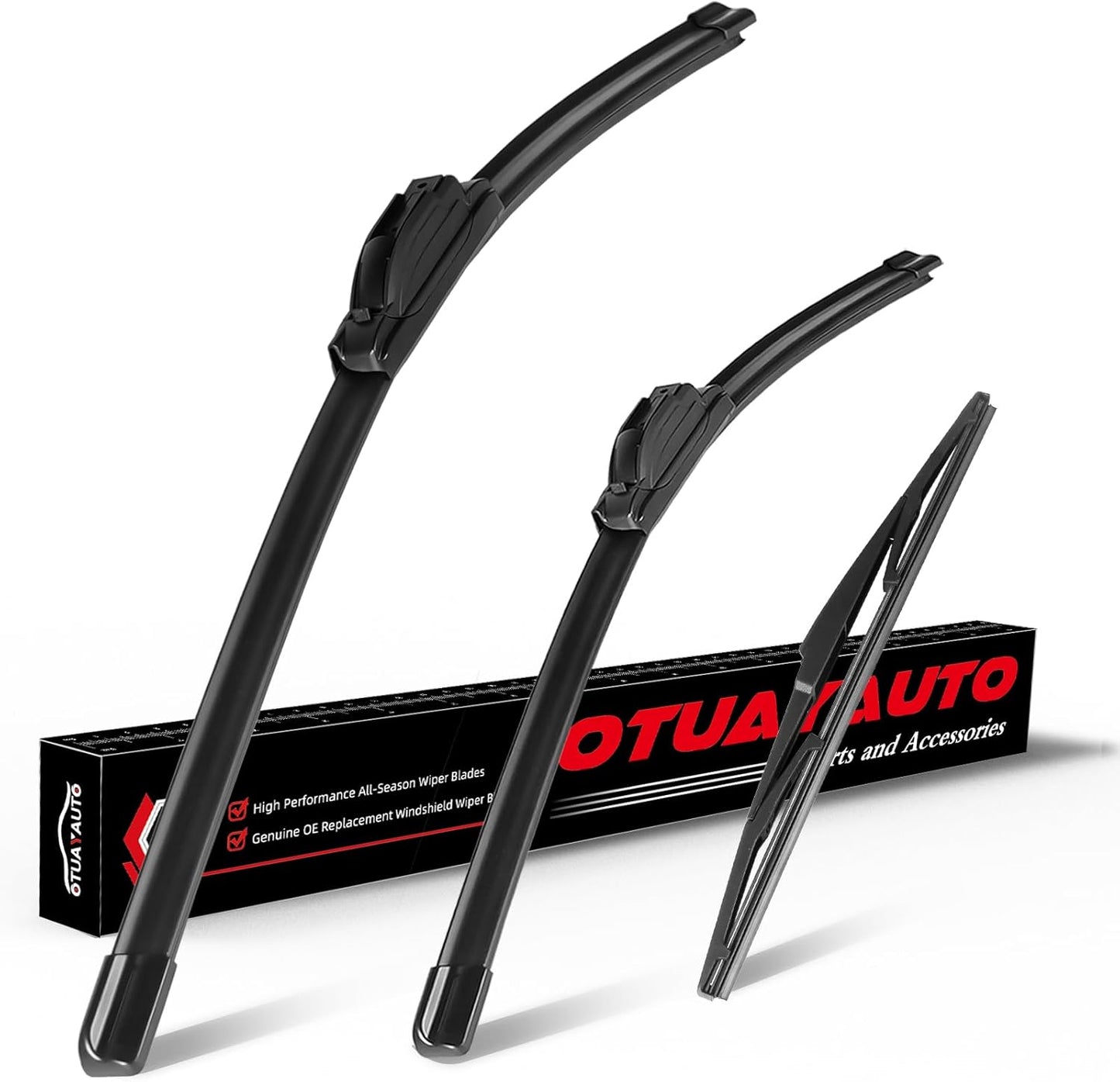 OTUAYAUTO Premium Windshield Wiper Blades - Replacement for Hyundai Tucson 16-20, Mazda CX7 07-12 - Precision Fit, All-Weather Performance, Front and Rear Wiper Blades, U Hook - 26"+16"+14" (Pack 3)