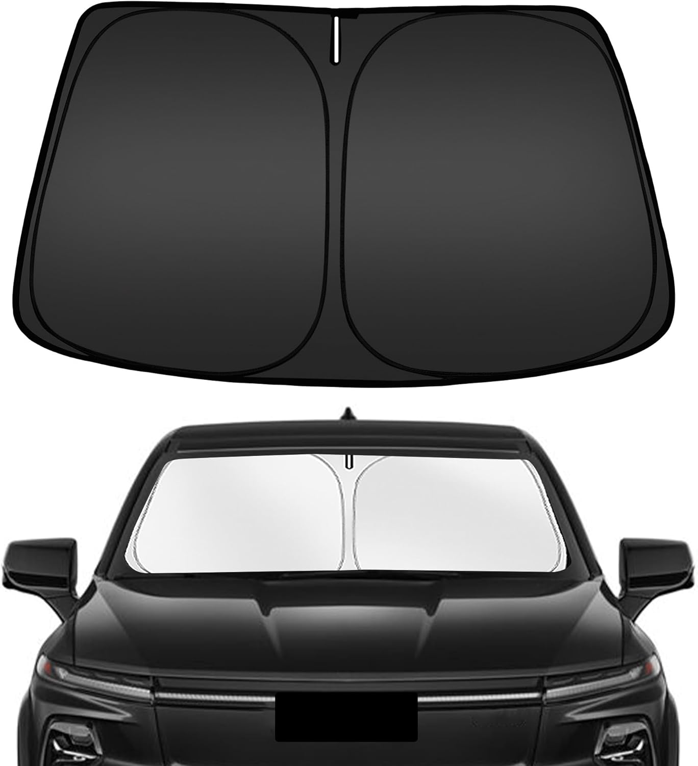 ARISMOTOR Windshield Sun Shade for Chevrolet Chevy Silverado EV 2024-2025 2026, Custom Fit Foldable Front Window Sunshade Sun Visor Protector, Block UV Rays Keep Your Car Cooler