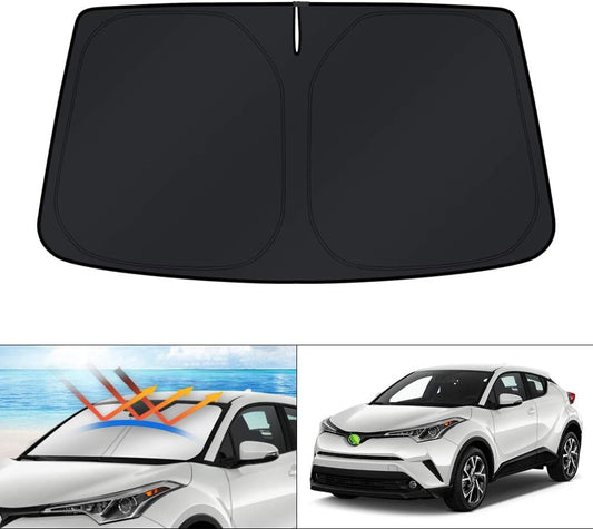 KUST Windshield Sun Shade for Toyota CHR 2018-2023 CH-R Window Cover Sun Visor Foldable Sunscreen Blocks UV Rays Keep Your Car Cooler