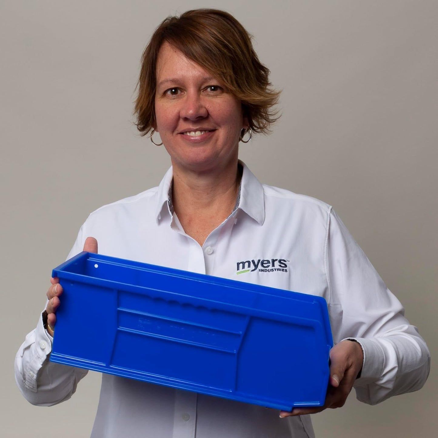 Akro-Mils 30234 AkroBins Plastic Storage Bins, Space-Saving Stackable Bins for Garage, Pantry, Craft Organization, 15-" x 5-" x 5-", Red, 12-Pack