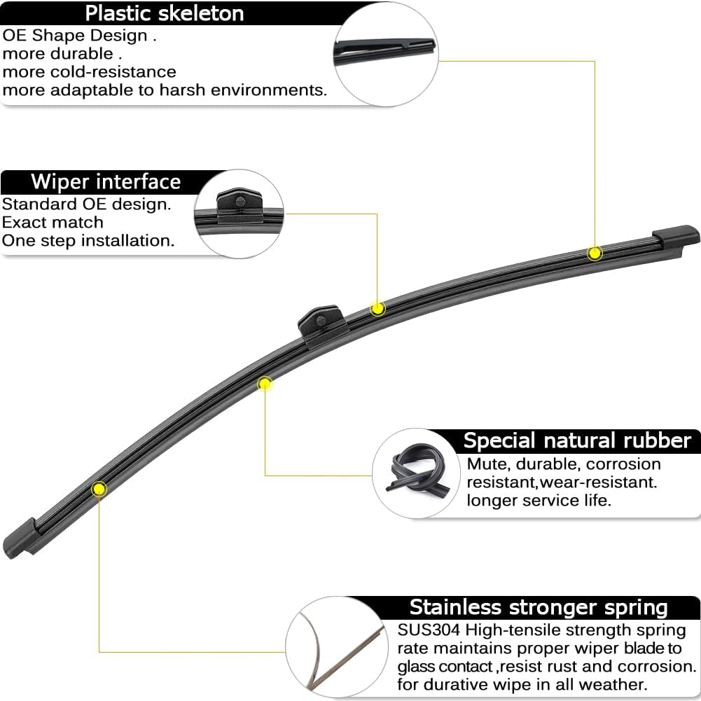 AUTOBOO 24"+20" Windshield Wipers with 13" Rear Wiper Blades Replacement for Audi Q5 2009-2017,SQ5 2014-2017,RS Q3 2021-2022 -Original Factory Quality (Pack of 3)