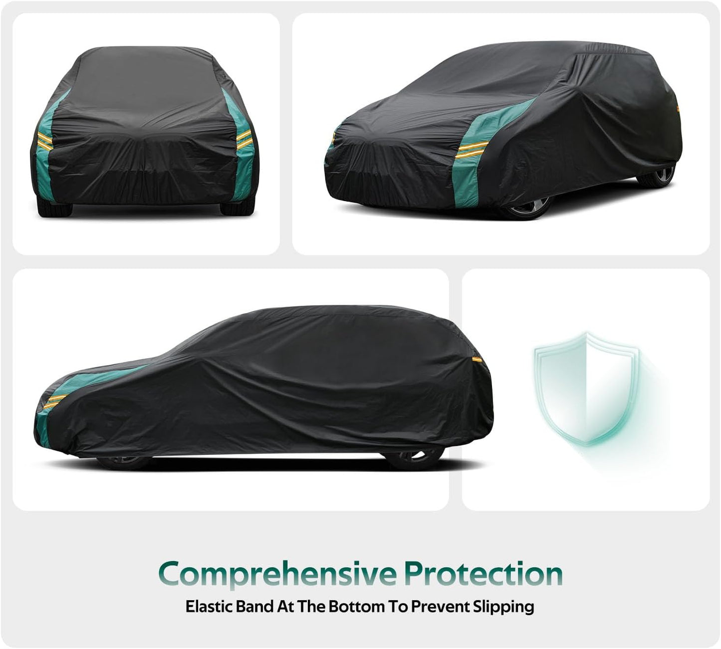 Hatchback Car Cover Waterproof All Weather for Automobiles, Universal Fit for Honda Fit, Ford Focus, Subaru Impreza, Toyota Matrix, VW Golf. Rain Winter Sun Protection. (Length: 164"-178")