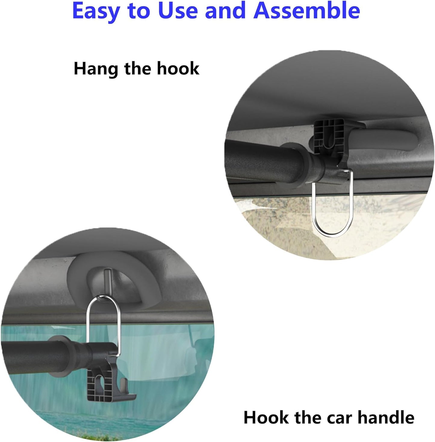 Car Clothes Hanger Bar - Heavy Duty Car Clothes Rack Expanded to 65 Inches - Adjustable Telescopic Clothes Rod for Car, Travel, Suv, Truck, Automotive
