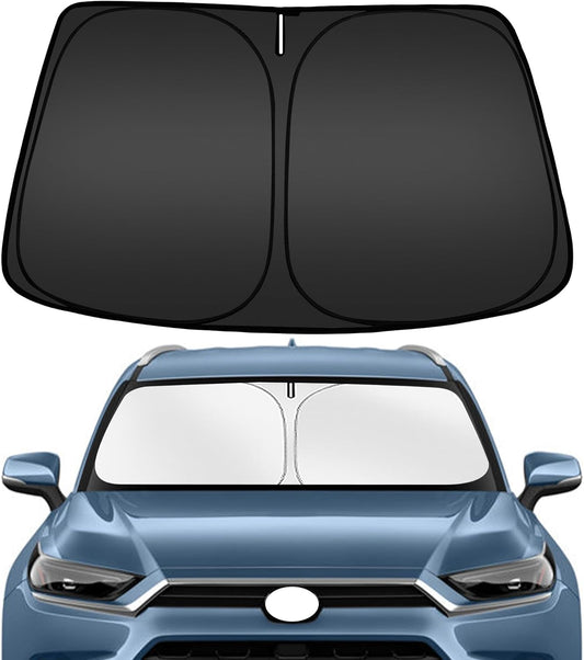 ARISMOTOR Windshield Sun Shade for Toyota Grand Highlander 2024-2025 2026, Custom Fit Foldable Front Window Sunshade Sun Visor Protector, Block UV Rays Keep Your Car Cooler