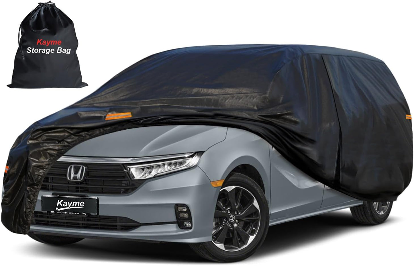 Kayme 7 Layers Minivan Car Cover Waterproof All Weather for Automobiles, Outdoor Full Cover with Zipper, Universal Fit for Honda Odyssey, Toyota Sienna, Grand Caravan, Station Wagon(191-206 inch)