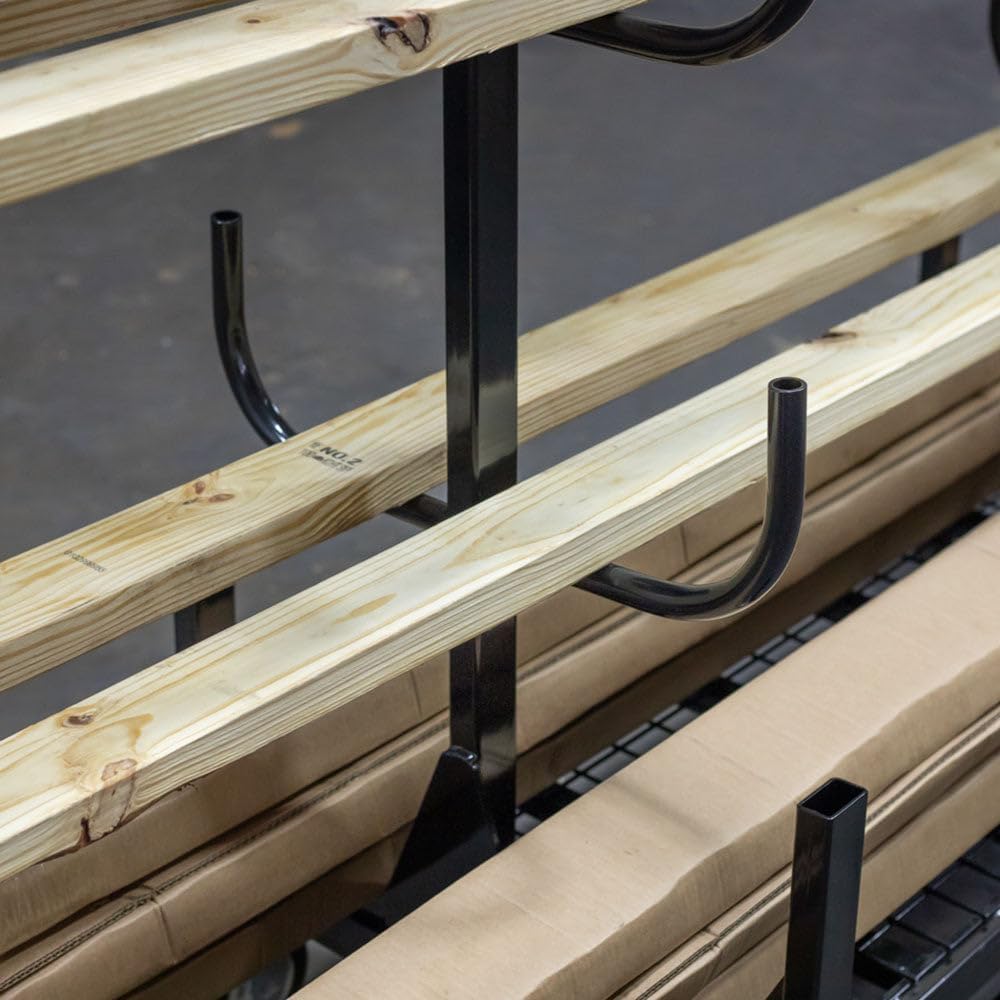 Titan Attachments Mobile Conduit Lumber and Pipe Rack with Eight Bins, Heavy-Duty Rolling Platform Base with Fork Pockets and Locking Caster Wheels, 2,500 LB Capacity, Mobile Roller Dolly