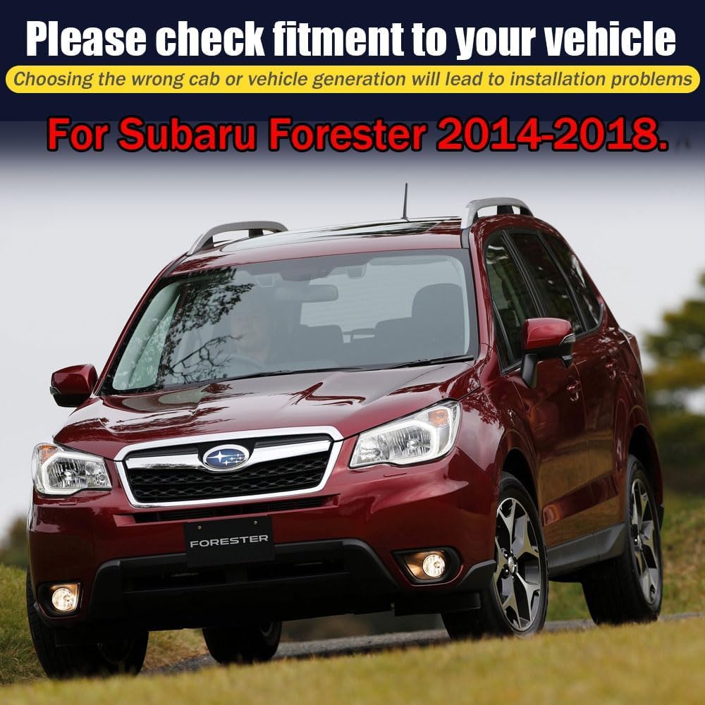 Rain Guards for Forester 2014-2018, Tape-on Side Window Deflectors for Subaru Forester, Window Visors for Subaru Cars, Car Accessories 4 Rain Guards ＆ 2 Car Coasters