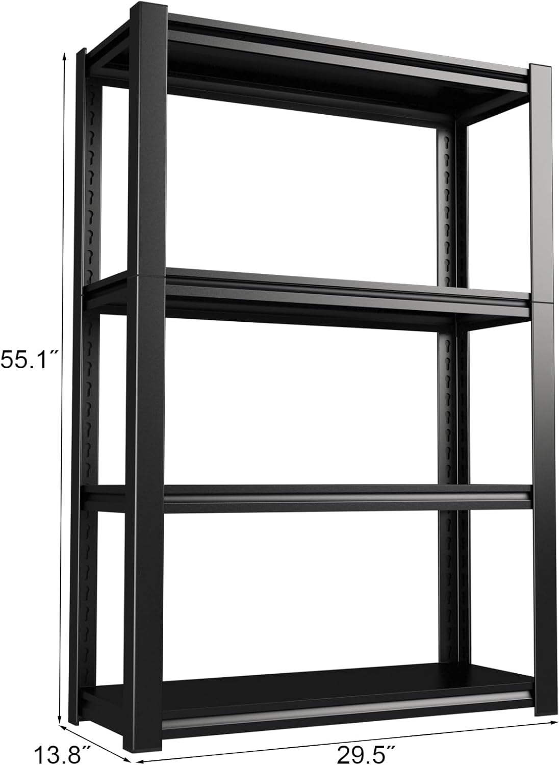 Storage Shelves,Small Shelves Unit and Storage,4 Tier Metal Shelf with Adjustable Shelves,Metal Storage Racks Heavy Duty Load 2000lb,Warehouse,Basement,Black