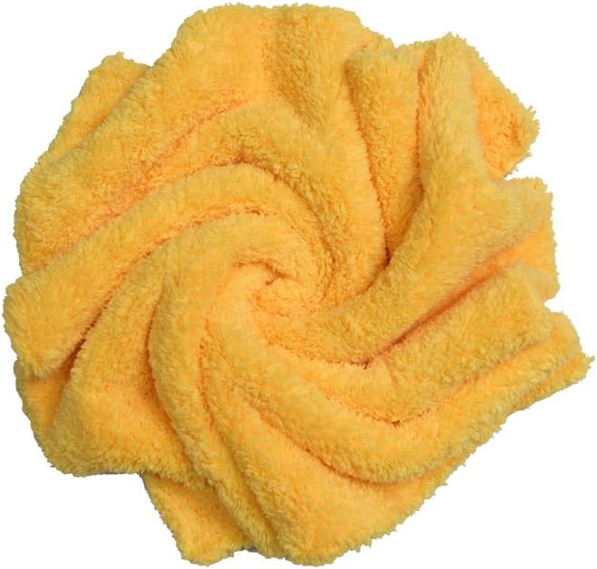 CARCAREZ Microfiber Towels for Cars, Car Drying Wash Detailing Towel with Plush Edgeless Microfiber Cloth (Yellow)