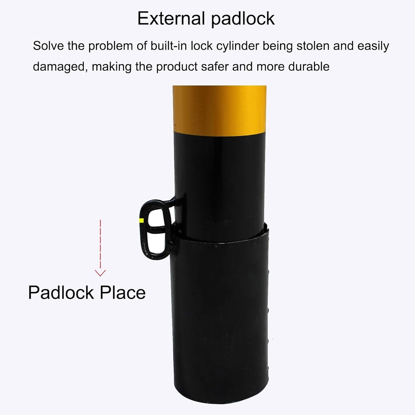 Safety Bollard Post, Steel Security Post Barrier Traffic Pole, Removable Bollard with Embedment Sleeve, Safety Barrier Bollard for Driveways, for Parking Barrier, Road Safety(750mm/30in)
