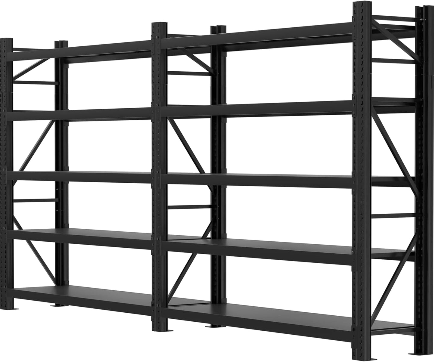 Garage Shelving Heavy Duty - 157" W Extra Large Metal Shelving Units and Storage for 16000lbs, 5 tier Adjustable Basement Storage Industrial Shelves Pallet Racking Organizer (157"W * 98.4"H * 23.6"D)