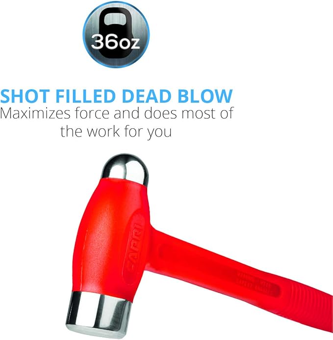 Capri Tools Dead Blow Ball Peen Hammer, 36 oz,Orange