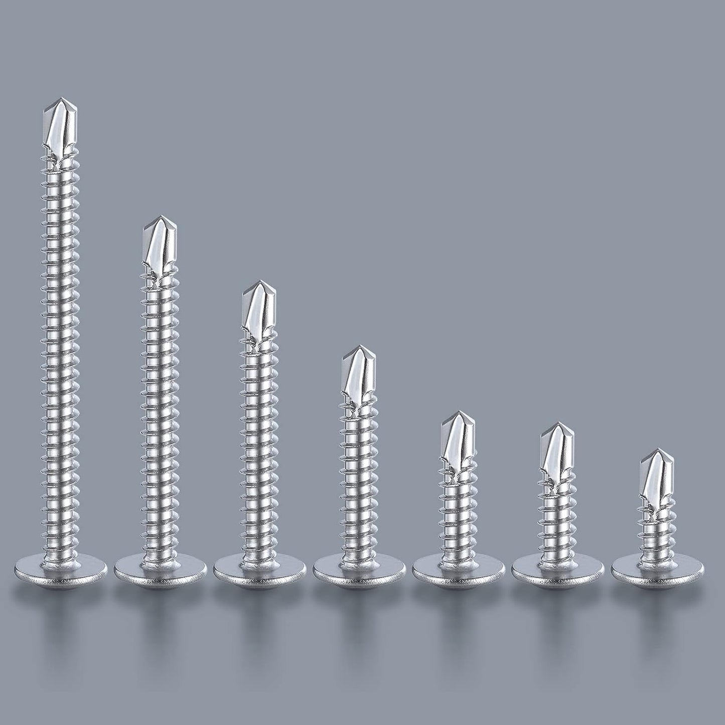 (200 pcs) Wensilon #10×1”for Sheet Metal Self-Tapping Screws 410 Stainless Steel Truss Head High-Strength Quick Tapping Screws