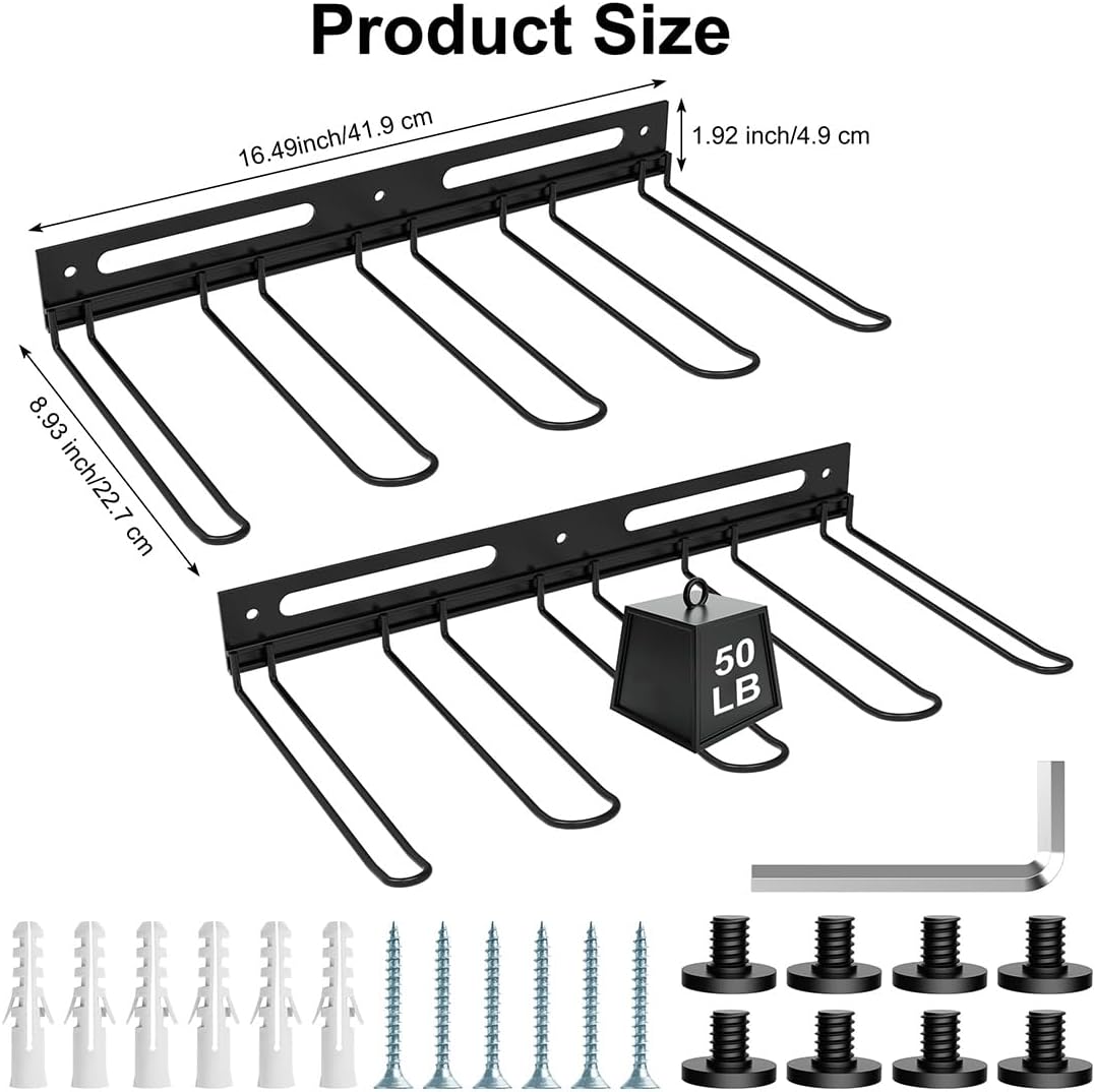 Garage Wall-Mounted Rack, Tool Storage Rack, Shed Shelf, Garden Tool Rack, Hanging Storage Rack for Yard Tools, for Suncast Shed Accessories (2-Pack)