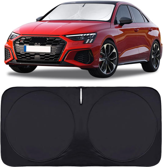 for 2022-2024 2025 Audi A3 Sun Shade Windshield Cover, Car Sunshades for Front Windows Shield Custom Fit A3 Sedan/A3 Quattro/RS3/Cabriolet/S3 Sun Visor Protector Blocks UV Rays Car Accessories