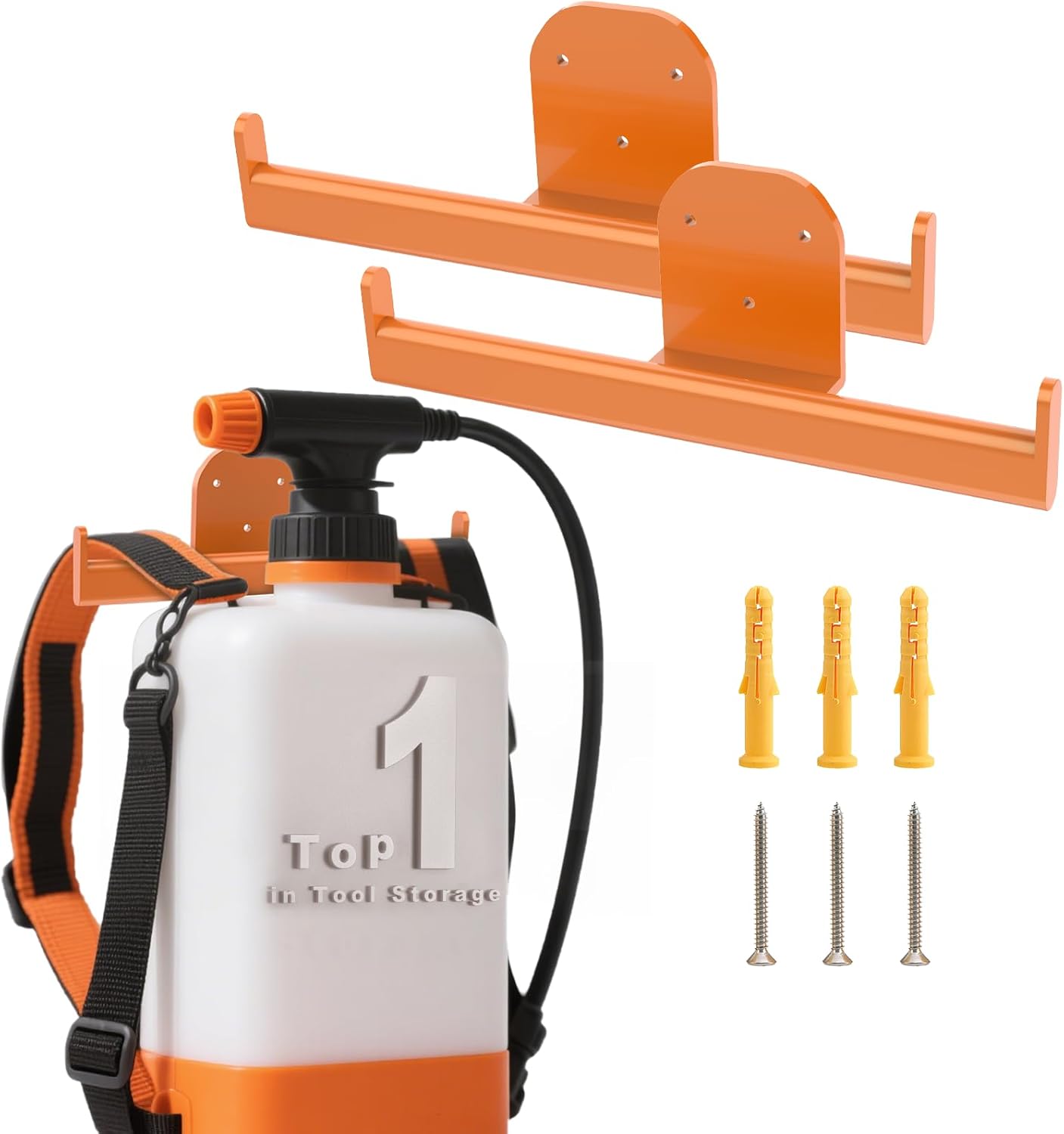 Backpack Leaf Blower Hanger, Backpack Sprayer Wall Mount, Lawn Care Accessories, Garage Storage, Weed Eater Hanger Garage Organization Storage, 2 Pack