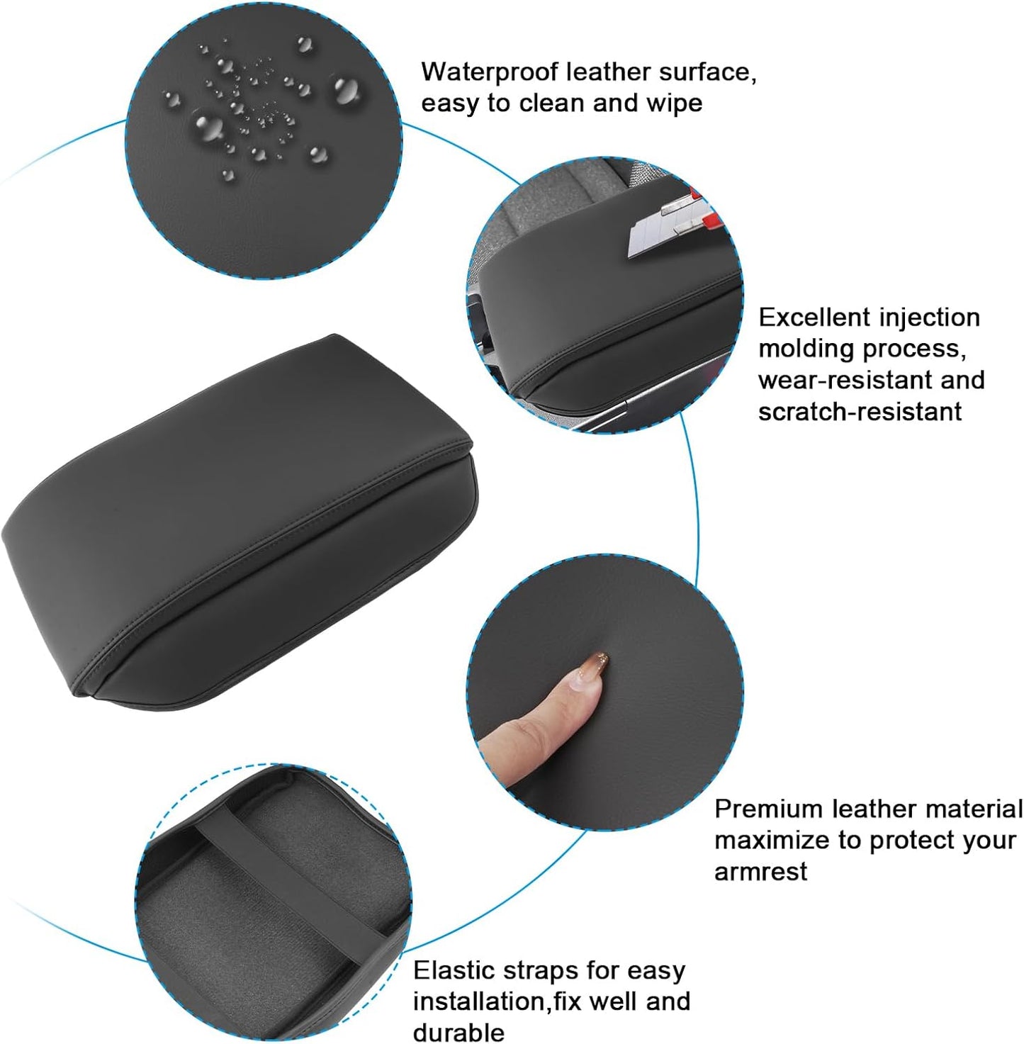 SXCY for 2024 2025 Land Cruiser Armrest Cover for Toyota Land Cruiser 2025 Center Console Cover 2024 2025 Land Cruiser Center Console Cover for 2025 Land Cruiser (Black Line (Pad))