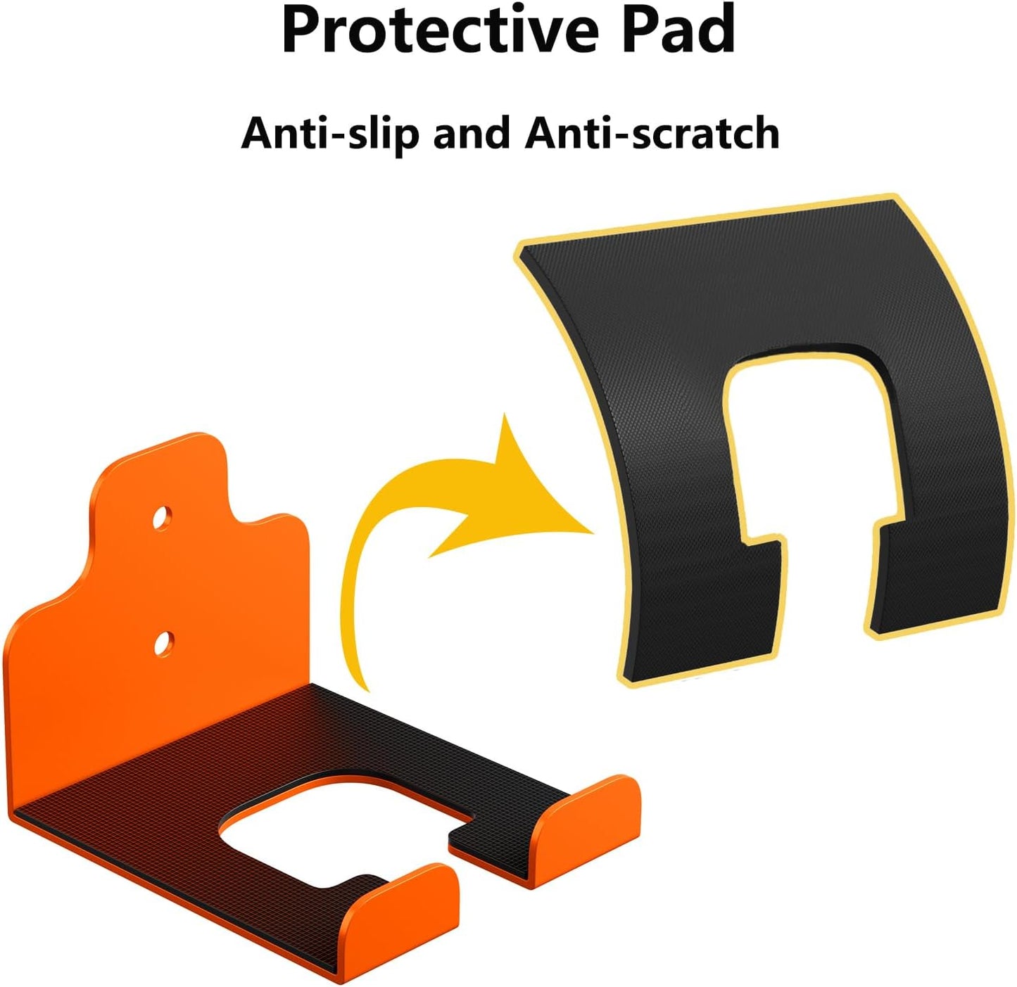 Garage Organizer Trimmer Rack, Garden Power Tool Hanger Weed Whackers Holder Wall Mounted for Grass Trimmer, Hedge Trimmer, Garage Trimmer, Garden Tools,4 Pack(Orange)