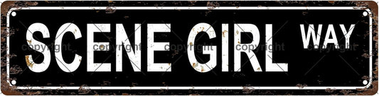 SCENE GIRL WAY Space Vintage Metal Tin Sign, Street Sign, Home Decor, Room Decor, Wall Decor, Bathroom Decor, Bar Decor, Cafe Decor, Garage Decor, 16 x 4 Inch