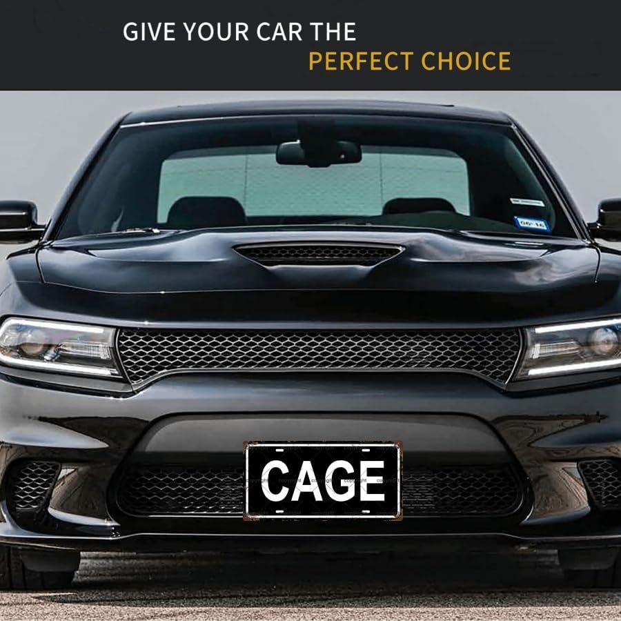 CAGE Space Vintage Metal Tin Sign License Plate Bar Cafe Garage Cave Home Room Wall Bathroom Farmhouse Garden Porch Patio Decor, 12 x 6 Inch