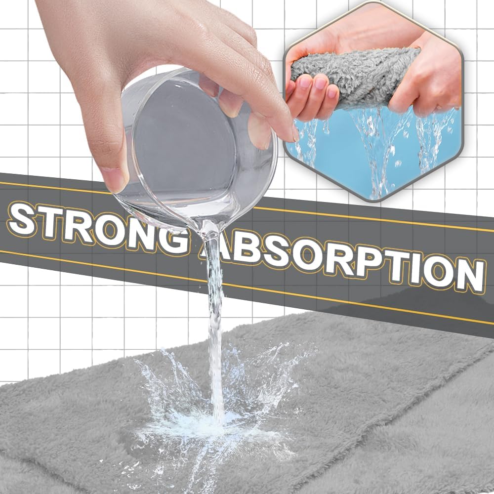 Drying Towels Car Detailing(Coral Fleece) Car Wash Cleaning Towel For Car Exterior and Interior ,Absorbent, Lint-Free, Extra Soft,Reusable and Durable,Microfiber Rags 16in x 16in-Grey 12 Packs