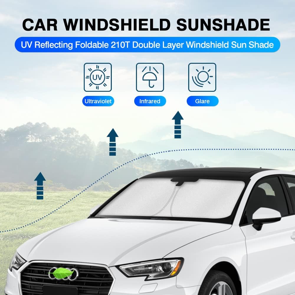 KUST Windshield Sun Shade for 2014-2020 Audi A3 Window Sunshade Sun Visor Protector Foldable Blocks UV Rays Keep Your Car Cooler